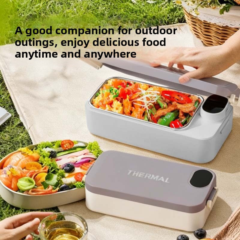 Heated Lunch Box 304 Stainless Steel Portable Food Warmer