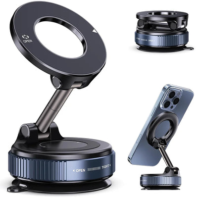 360° Magnetic Car Phone Mount with Vacuum Suction Base