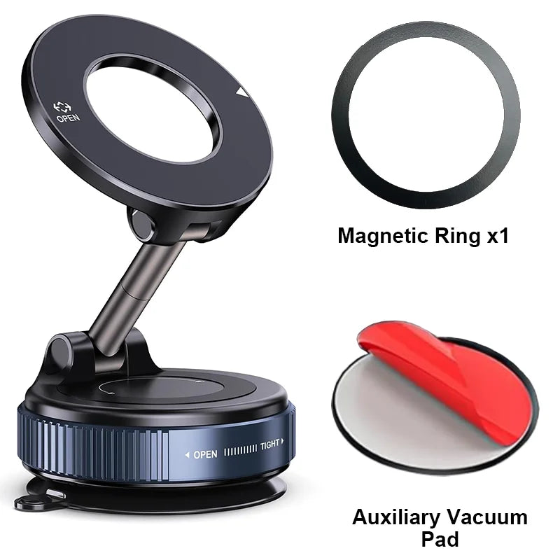 360° Magnetic Car Phone Mount with Vacuum Suction Base